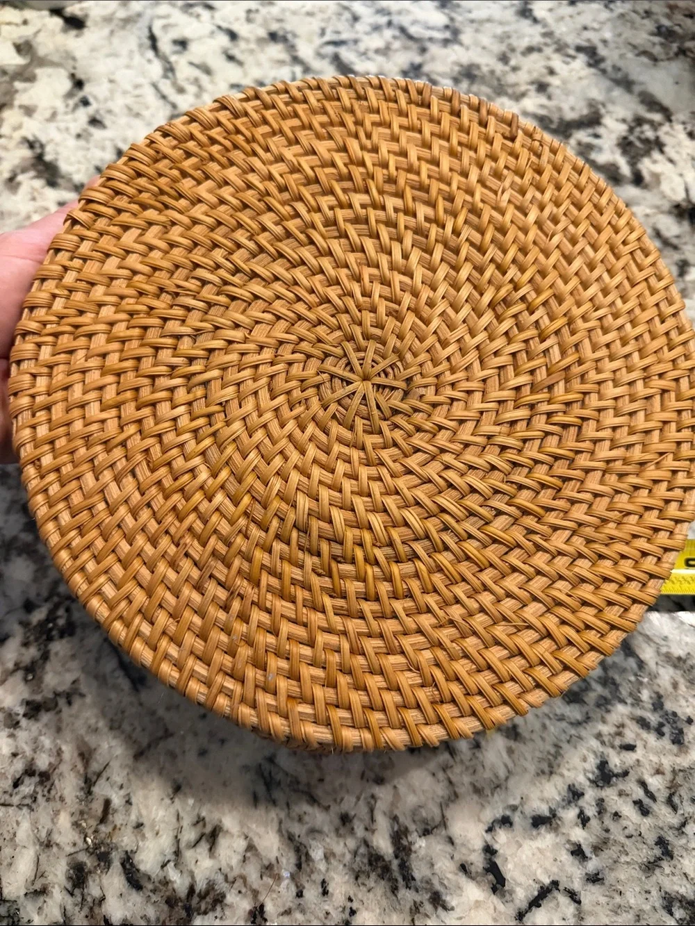 Threshold Woven Round Tray in Tan